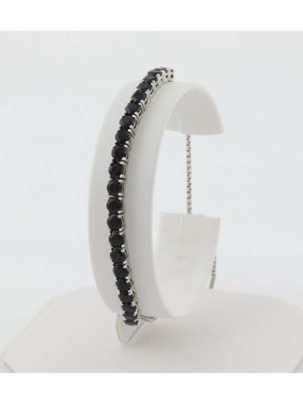 Sterling Silver Black Spinel Bolo Bracelet 6.5" to 8.5" Adjustable Woman Teen